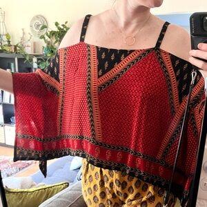 MINKPINK Red & Black Boho Blouse